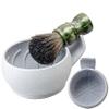 Grandslam Shaving Soap Bowl Kit For Men, Shaving Brush and Bowl, Shaving Bowl with Ridges, Shaving Mug with Brush Stand, Shaving Soap Bowl with Knob Handle, Great for Traveling and Use at Home
