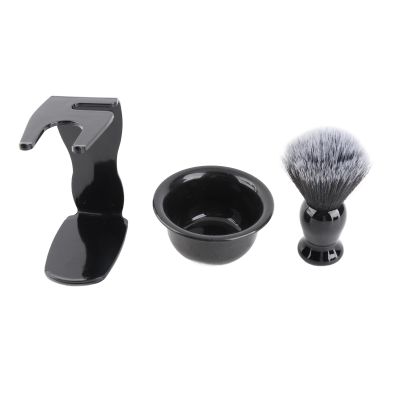 Beard Shaving Tool Set | 3pcs Stand/Brush/Bowl for Men | Beard Care & Styling Kit | Sturdy Holder for Shaver & Brush | Special Occasion Present