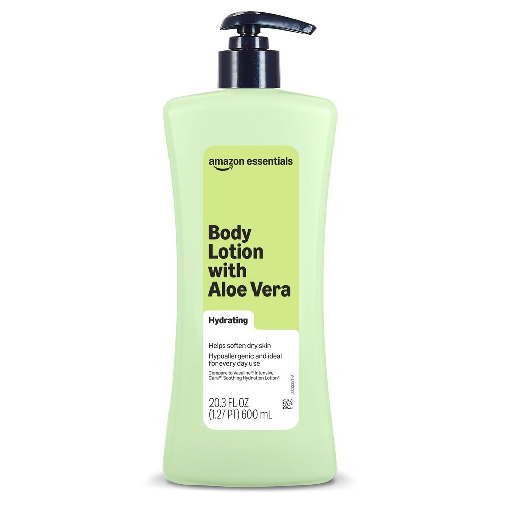 Amazon Essentials Hydrating Body Lotion with Aloe Vera, Hypoallergenic Formula for Daily Use, 20.3 Fl Oz