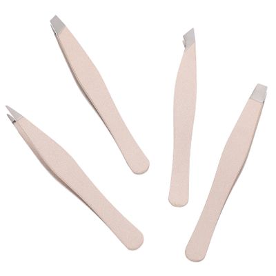 BATHVEVE Mini Eyebrow Tweezers Set 4Pcs Precision Stainless Steel Eyebrow Clips for Women Practical Beauty Tools for Home Grooming and Travel