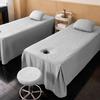 Grey,190 * 70cm(R),LDLCYCN Cotton Massage Table Cover Lash Bed Cover with Face Hole Spa Massage Bed Cover with Skirt Full Wrap Beauty Salon Bedskirt with Elastic Band Massage Sheet Bed Cover view 1