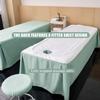 Grey,190 * 70cm(R),LDLCYCN Cotton Massage Table Cover Lash Bed Cover with Face Hole Spa Massage Bed Cover with Skirt Full Wrap Beauty Salon Bedskirt with Elastic Band Massage Sheet Bed Cover view 3