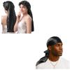 1 PC 100% Mulberry Silk Bonnet+1 PC Black 100% 22 Mulberry Silk Durags view 1