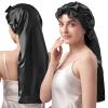 1 PC 100% Mulberry Silk Bonnet+1 PC Black 100% 22 Mulberry Silk Durags view 2
