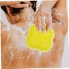 DEARMAMY 2pcs Shower Scrubber Grooming Brush Body and Face Brush Soft Silicone Scalp Massager Hair Exfoliator Bath Accessory view 4