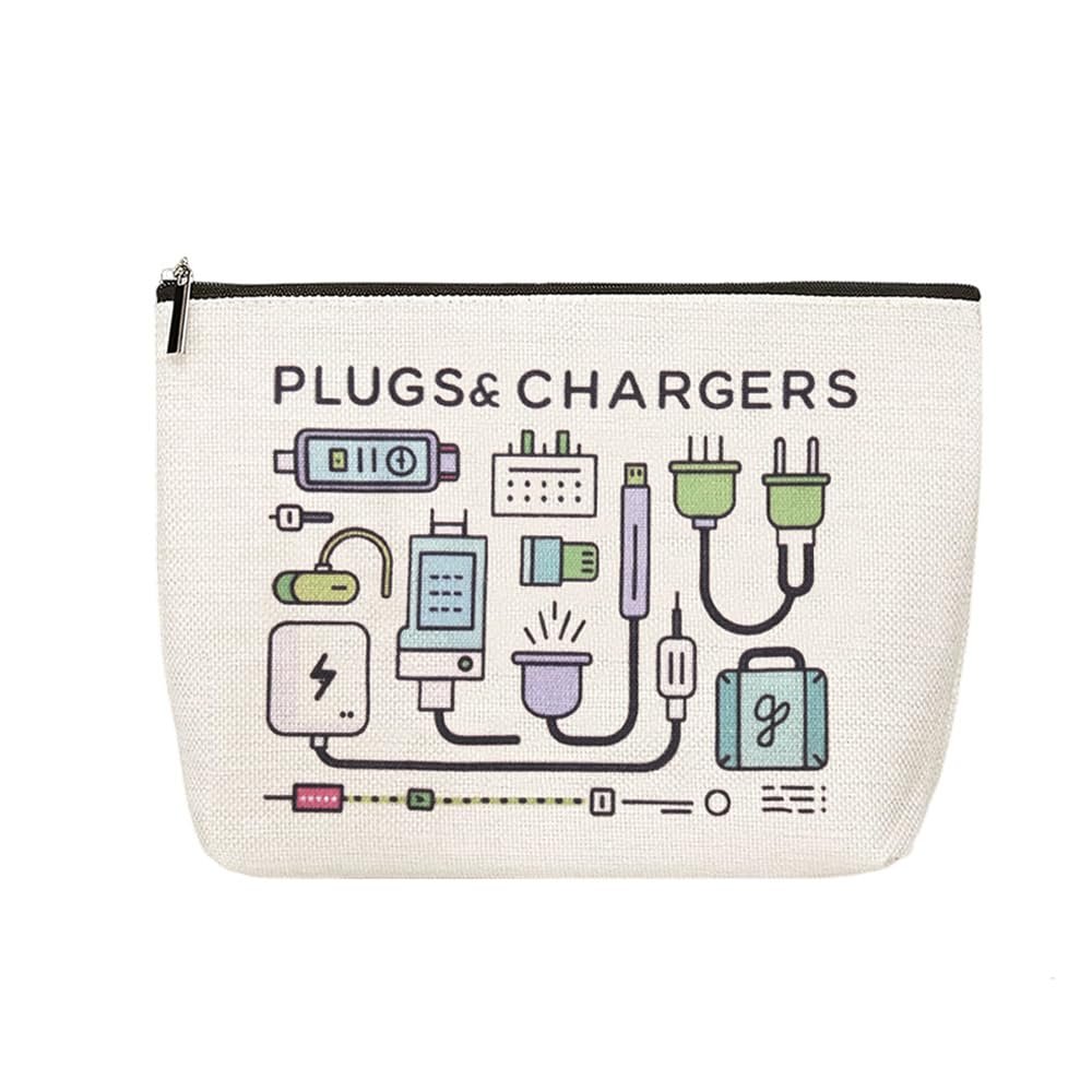 Charger Cosmetic Makeup Bags Travel Toiletry Bag Charging Cable Organiser Bag Chargers Makeup Pouch for Purse Charger Cables Storage Bags Travel Accessories for Women Birthday Christmas Gifts