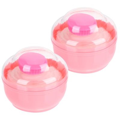 Healvian 2Pcs Body Powder Puff Container Dusting Powder Box for Travel Use Compact and Refillable Design for Loose Powder Talc Powder Storage