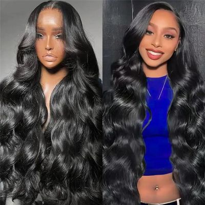 13X6 HD Lace Front Wig Brazilian Body Wave Human Hair Pre-Plucked With Baby Hair 180% Density Natural Color Remy Hair Wig