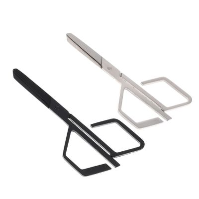 OATIPHO Stainless Steel Nose Hair Scissors Trimming Tool 2-Piece Manual Eyebrow and Beard Scissors Set for Men and Women Precision Grooming Kit for Facial Hair
