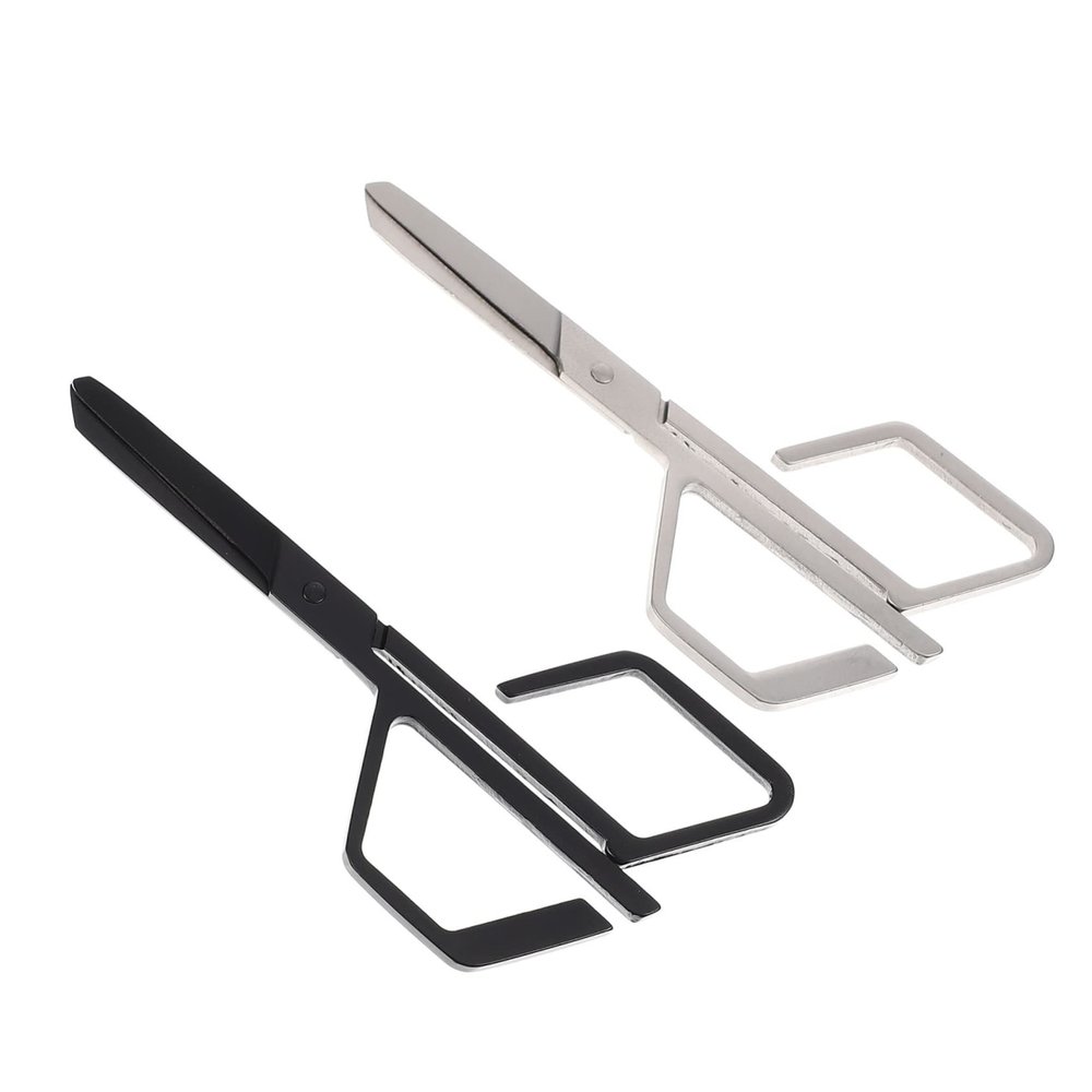 OATIPHO Stainless Steel Nose Hair Scissors Trimming Tool 2-Piece Manual Eyebrow and Beard Scissors Set for Men and Women Precision Grooming Kit for Facial Hair