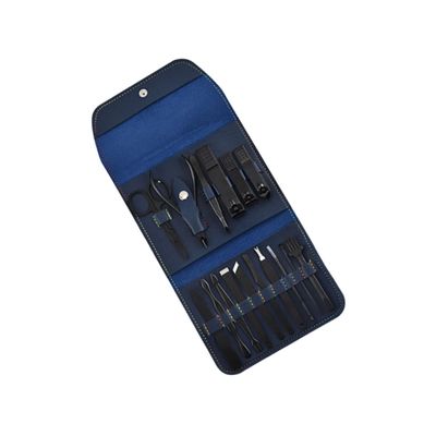 ARTSEWPLY 16pcs Nail Clippers Set Nail Cutters Fingernail Toe Trimmer Manicure Tools File Kit Portable Tool Set Organizing Pu Leather Bag
