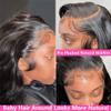 13X4 HD Lace Front Wig 100% Human Hair Body Wave 360 Transparent Lace Wig With 4X4 Closure Pre-Plucked Hairline 180% Density Natural Color view 3