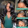 13X4 HD Lace Front Wig 100% Human Hair Body Wave 360 Transparent Lace Wig With 4X4 Closure Pre-Plucked Hairline 180% Density Natural Color view 4
