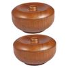 Beavorty 2 pcs Wooden Shaving Bowl with Lid for Men Practical Shaving Soap Container present for Male Friends for Home and Barber Shop Use view 1
