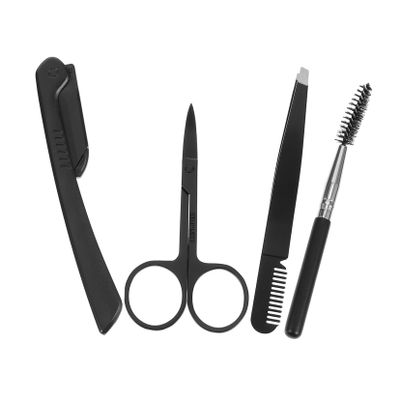 BIUDECO 1 Set Eyebrow Trimming Kit Professional Eyebrow Razor Scissors Tweezers Brush for Precise Shaping Compact Ergonomic Design present for Makeup Enthusiasts