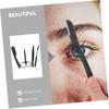 BIUDECO 1 Set Eyebrow Trimming Kit Professional Eyebrow Razor Scissors Tweezers Brush for Precise Shaping Compact Ergonomic Design present for Makeup Enthusiasts view 4