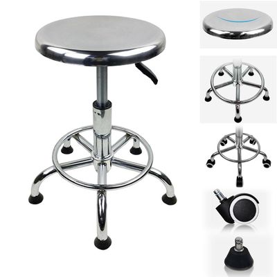 Adjustable Stool, Stainless Steel Stool, Heavy Duty Round Work Stools, Stainless Steel Material, Designed Ergonomics, Non-Slip Foot Pads, Silver for Meeting Living Room (C - Lifting Height 60-84CM)