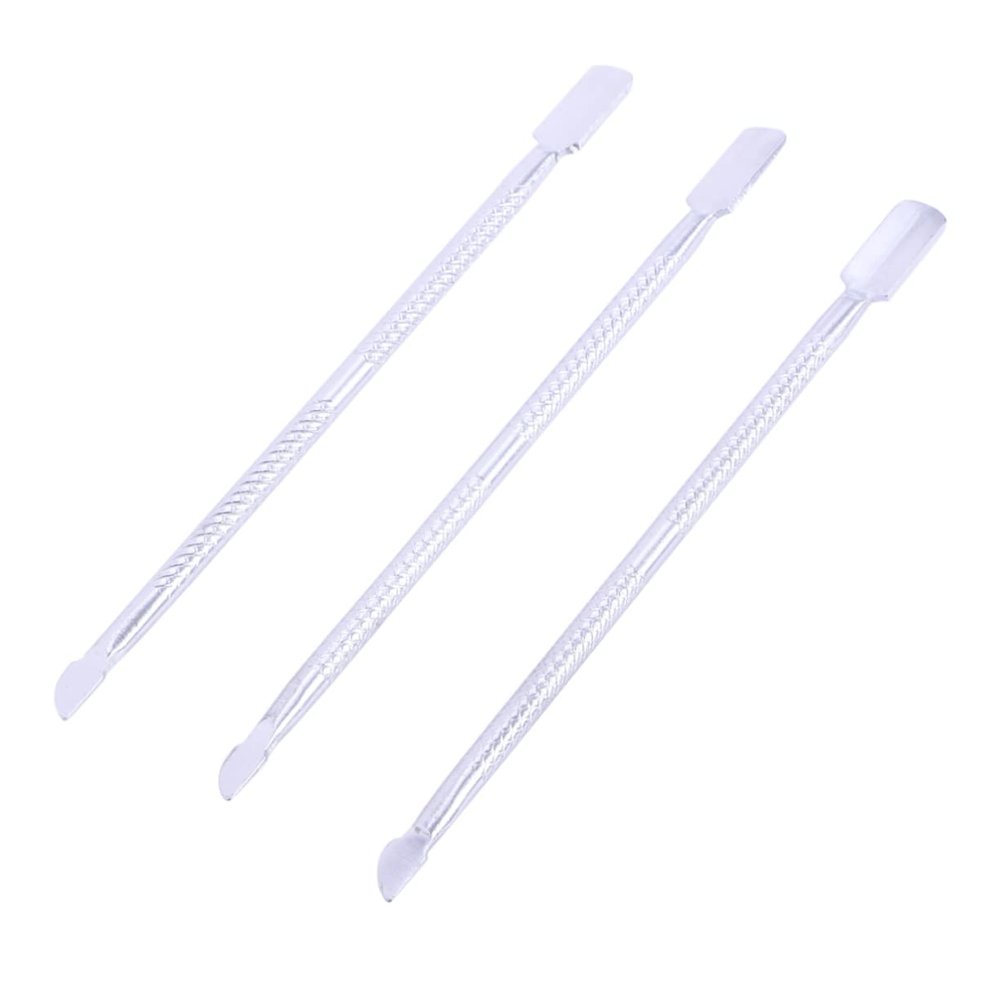 Vaguelly Stainless Steel Nail Cuticle Pusher Kit 3-Piece Cuticle Remover Tool Set for Manicure and Pedicure Care for Home and Salon Use