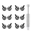 BodyBonita 12Pcs G23 Titanium Replacement Balls for Piercings - Piercing Ball Grabber Tool for Changing Jewelry Pick Up Grabber Tool Screw On Septum Balls Removal Black view 1