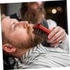 ARTSEWPLY Curved Beech Wood Beard Brush for Men Brown Wooden Handle Beard Cleaning Tool Ergonomic Design view 3