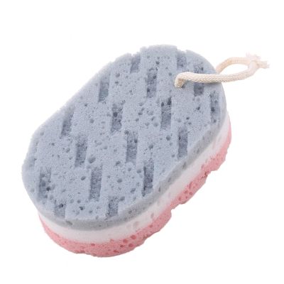 2PC Soft Sponge Body Scrubber - Exfoliating Shower Brush for Dead Skin Removal and Skin Cleansing(Grey)