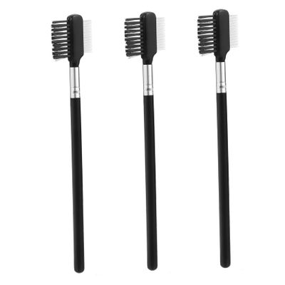 Beavorty 3pcs Double Head Eyebrow and Eyelash Grooming Brush Portable Eyelash Comb and Control Brush for Daily Use Travel and Business Trips Beauty Tool for Smooth Brows and Lashes