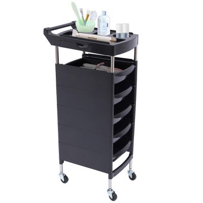 6-Tier Hair Styling Salon Trolley with Wheels,Hairdresser Barber Shop Tool Storage Beauty Hair Dryer Holder Organizer Mobile Barber Station for Hairdresser,Beauty,Tattoo,SPA