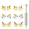 BodyBonita 12Pcs G23 Titanium Replacement Balls Spikes for Piercings - Piercing Ball Grabber Tool for Changing Jewelry Pick Up Grabber Tool Screw On Septum Balls Spikes Removal Gold Plated view 1
