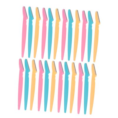SHERCHPRY 24pcs Eyebrow Razor Manual Trimmer Colour Mixture Shaving Tool for Shaping
