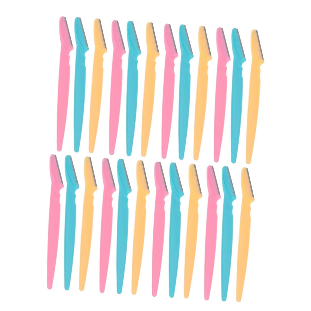 SHERCHPRY 24pcs Eyebrow Razor Manual Trimmer Colour Mixture Shaving Tool for Shaping