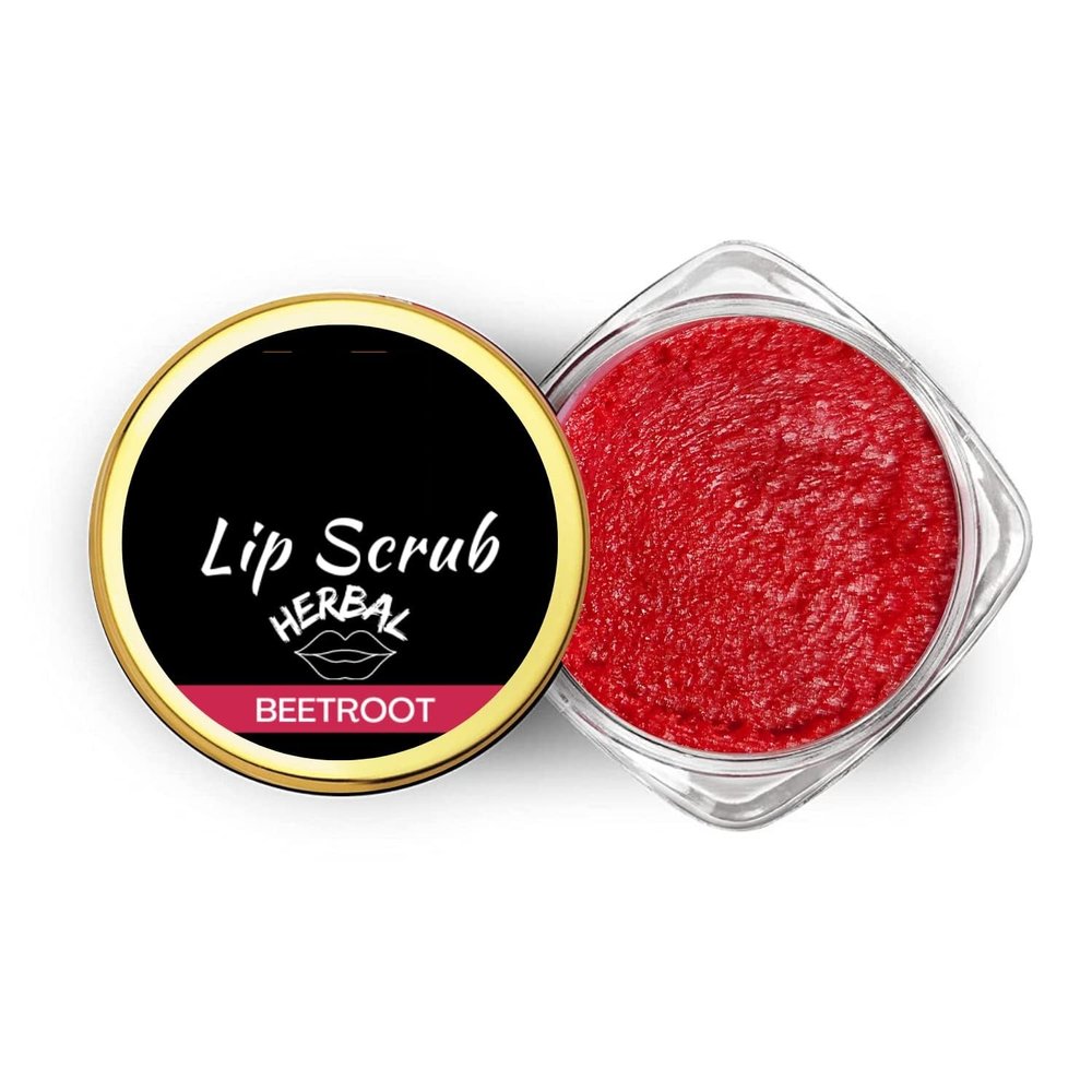0.35oz Lip Sugar Scrub Herbal Natural Essential Oils Exfoliating Balm Polish Scrubber for Men Women Smoked Dry Dark Chapped Lips to Lighten Pigmentation Dead Skin Tan Removal (10 gm) (Beetroot)