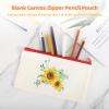 50 Canvas Zipper Pouches, Blank Diy Makeup Bags, 8.1 X 4.7 In Travel Toiletry Bags For Storage, Crafts & Essentials view 4