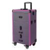 BOPRCSH Rolling Makeup Train Case Lockable Portable Cosmetic Organizer Trolley with Wheels, Freestanding Travel Cosmetic Organizer Makeup Case Up to 110.23 lbs Capacity, for Nail Tech Hairstylist view 1