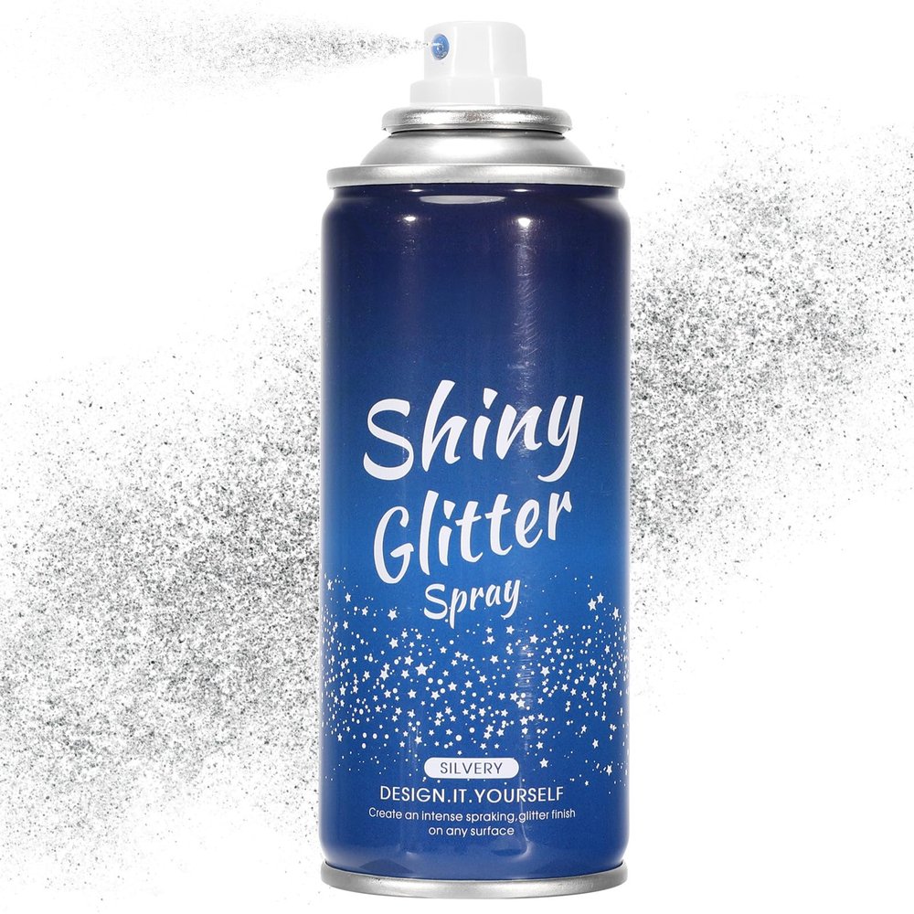 Body Glitter SprayLong LastingSkin FriendlyQuick-Drying Glitter Spray for Hair/Body 120MLSilver