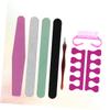 BESTYASH 7pcs Nail Art Tools Manicure and Pedicure Nail Files Cuticle Fork and Cleaning Brush Portable Kit for Home and Travel Use view 2