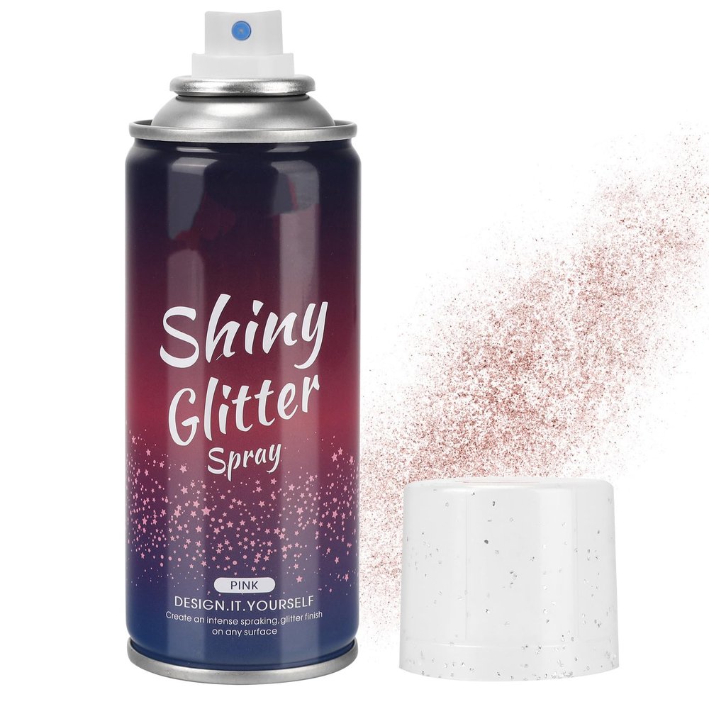 Body Glitter SprayLong LastingSkin FriendlyQuick-Drying Glitter Spray for Hair/Body 120MLPink