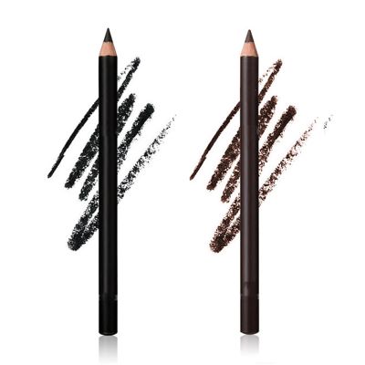 2 Pack 24 hr Waterproof Eyeliner Double Sharpenable Eye Pencil, 2 in 1 Eyeliner and Eyebrow Pencil, No Smudging, Fading, Smooth and Easy to Color (01#+02#)