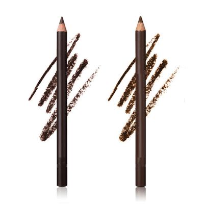 2 Pack 24 hr Waterproof Eyeliner Double Sharpenable Eye Pencil, 2 in 1 Eyeliner and Eyebrow Pencil, No Smudging, Fading, Smooth and Easy to Color (02#+03#)