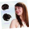 Healeved Fake Hair Bangs Clip Hair Fringe Deep Synthetic Hairpiece for Women Comfortable Daily Wear Stylish Design Face Shape view 3