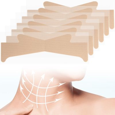 Alpinleux 20 Pcs Instant Neck Lift Tape, Neck Tape Lifting Invisible, Breathable Neck Tape, Self-Adhesive Neck Lift Tape Invisible Behind Neck (Skin Color)
