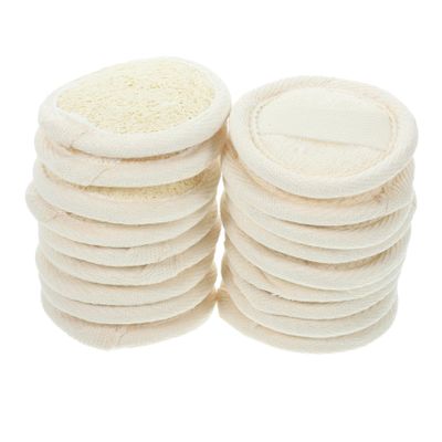 FRCOLOR 18pcs Loofah Facial Cleanser Exfoliating Pads for Face Body Deep Cleansing