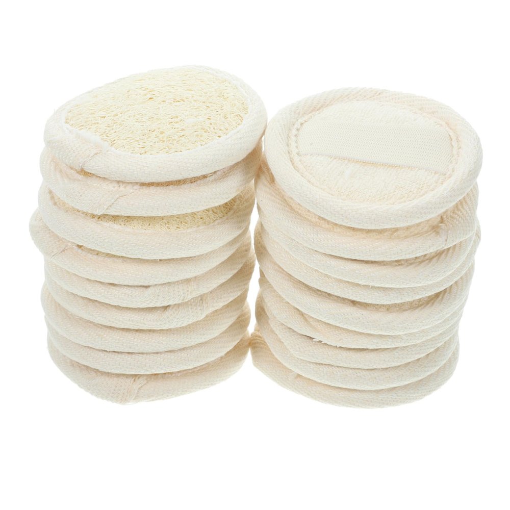 FRCOLOR 18pcs Loofah Facial Cleanser Exfoliating Pads for Face Body Deep Cleansing