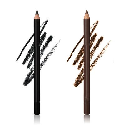 2 Pack 24 hr Waterproof Eyeliner Double Sharpenable Eye Pencil, 2 in 1 Eyeliner and Eyebrow Pencil, No Smudging, Fading, Smooth and Easy to Color (01#+03#)