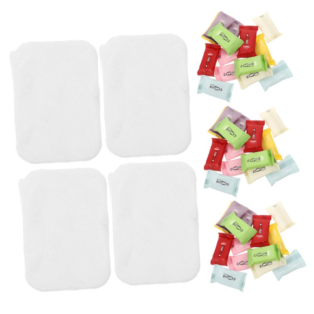 CALLARON 70pcs Portable Compressed Towel Tablets Mini Face Towels for Travel Camping Hiking Easy to Carry and Clean Soft and Absorbent