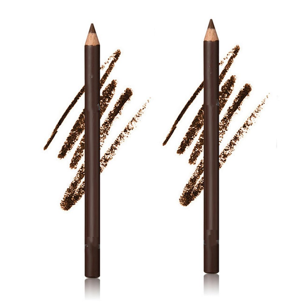 2 Pack 24 hr Waterproof Eyeliner Double Sharpenable Eye Pencil, 2 in 1 Eyeliner and Eyebrow Pencil, No Smudging, Fading, Smooth and Easy to Color (03# Brown)