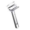 Interchangeable Blade Double Razor All-Metal Shaver For Women And Men With 10 Stainless Steel Single-Edge Blades (Silver) view 2