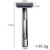Interchangeable Blade Double Razor All-Metal Shaver For Women And Men With 10 Stainless Steel Single-Edge Blades (Silver) view 4