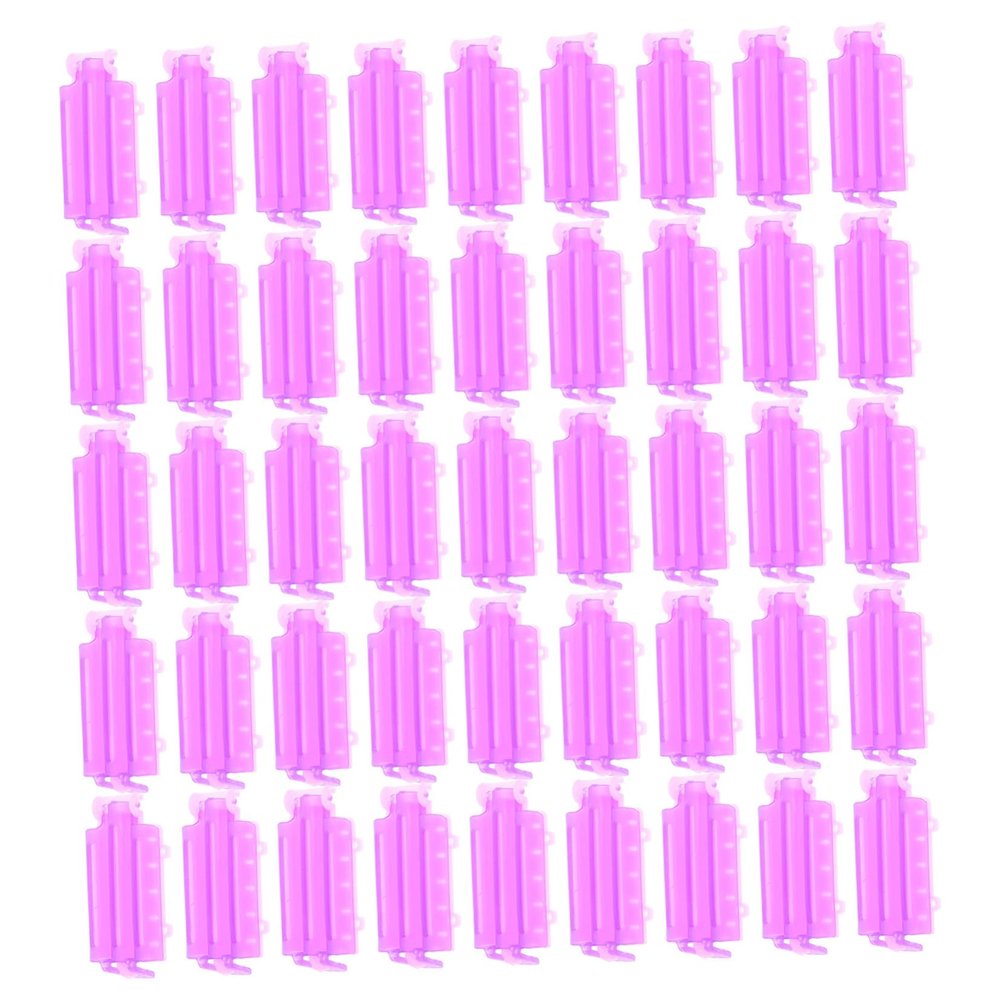 LOORGVEL 45pcs Hair Perm Rods for Long Hair Heatless Curling Clips for Women Purple and Pink Styling Tools for Home Hairdressing