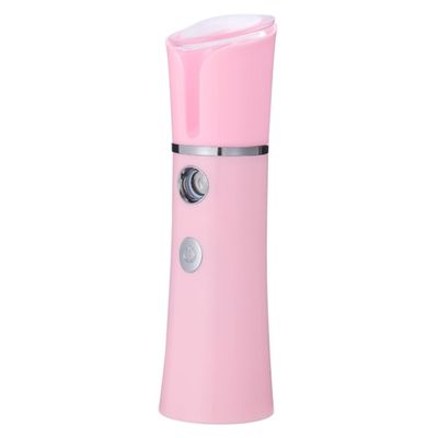FRCOLOR 1Pc USB Rechargeable Nano Spray Face Humidifier Portable Facial Hydrator with Tank Ultrafine for Pore Cleansing Spa Experience Handheld Cold Spray Pink