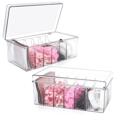 2Pcs Lash Cart Organizer For Lash Techs,Acrylic Lashes Extension Organizers and Storage for Do Your Own Lash and Brows at Home,Clear Container for False Eyelash Supplies, Separated Lash Organizer Box